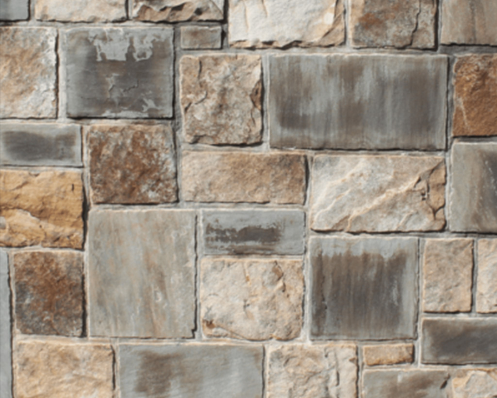 Ashlar Squared Fieldstone & Squared Sequatchie Gray Flagstone 